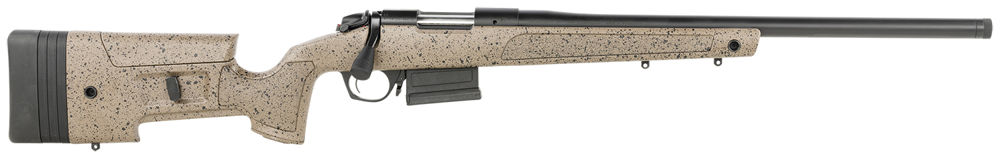 Bergara Rifles B14S352LC B-14 HMR 6.5 Creedmoor 5+1 22" Black Cerakote Rec/Barrel Black Speckled Brown Adjustable Cheekpiece Mini-Chassis Stock Left Hand (Full Size)