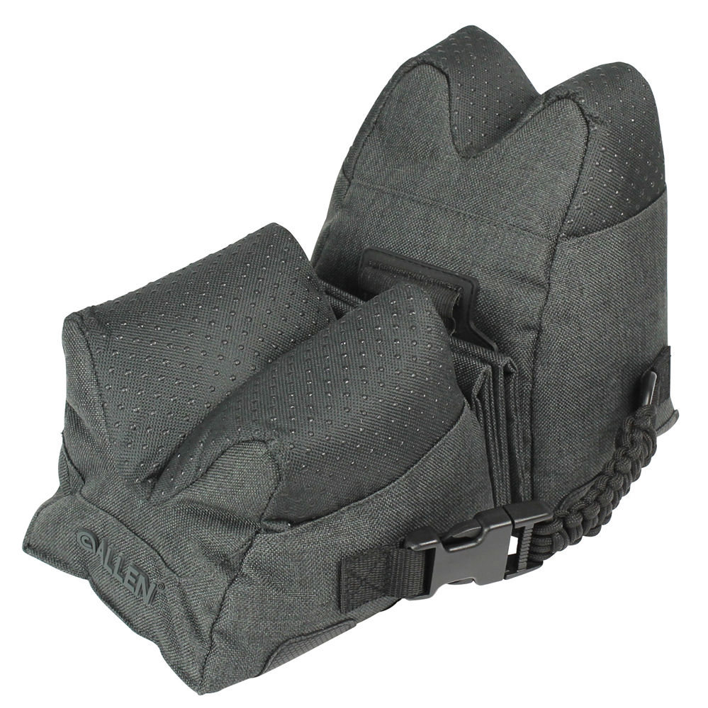 Allen 18415 Eliminator Shooting Rest Prefilled, Connected Style Front and Rear Bag made of Gray Polyester, weighs 9.50 lbs, 26" L x 7.50" H & Side Release Buckles