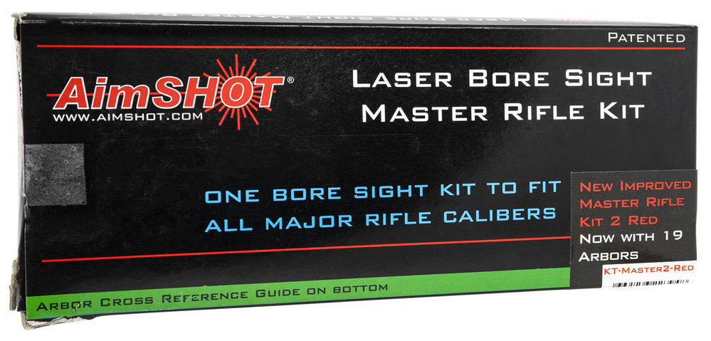 AimShot  Master Kit  Multi-Caliber Bore Sight with Red 650nM Laser, Uses L736 Button Cell Batteries & 2 AAA Batteries for Battery Pack for Rifles (Batteries Not Included)