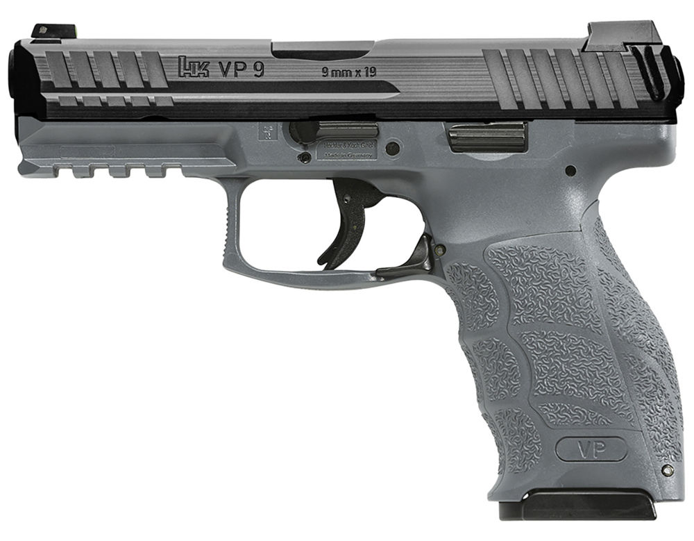 HK 81000230 VP9  9mm Luger 4.09" 17+1 (3) Gray Finish Frame with Black Steel Slide, Interchangeable Backstrap Grip & Night Sights