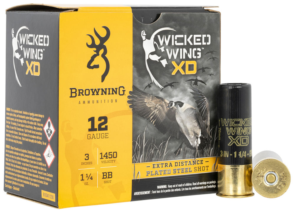 Browning Ammo Wicked Wing XD Extra Distance 12 Gauge 3" Steel