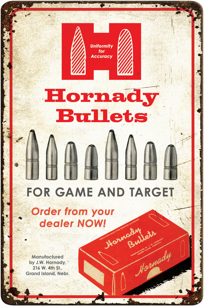 Hornady Bullets Tin Sign